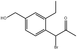 1-Bromo-1-(2-ethyl-4-(hydroxymethyl)phenyl)propan-2-one Structure