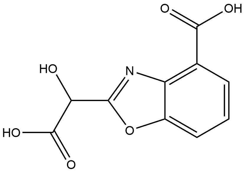 2-(Carboxy(hydroxy)methyl)benzo[d]oxazole-4-carboxylic acid Struktur