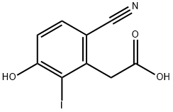 6-Cyano-3-hydroxy-2-iodophenylacetic acid Structure