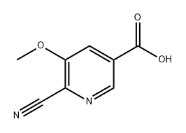 3-Pyridinecarboxylic acid, 6-cyano-5-methoxy- Struktur