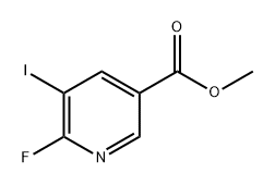 3-Pyridinecarboxylic acid, 6-fluoro-5-iodo-, methyl ester Struktur
