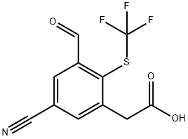 5-Cyano-3-formyl-2-(trifluoromethylthio)phenylacetic acid,1803769-42-7,结构式