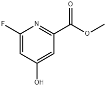 2-Pyridinecarboxylic acid, 6-fluoro-4-hydroxy-, methyl ester Struktur