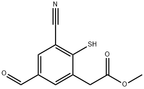 Methyl 3-cyano-5-formyl-2-mercaptophenylacetate,1803773-96-7,结构式