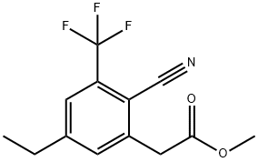 Methyl 2-cyano-5-ethyl-3-(trifluoromethyl)phenylacetate Struktur