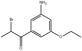 1-(3-Amino-5-ethoxyphenyl)-2-bromopropan-1-one 结构式