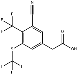 3-Cyano-4-trifluoromethyl-5-(trifluoromethylthio)phenylacetic acid|