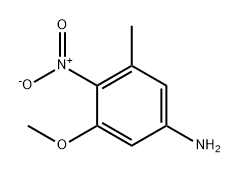 Benzenamine, 3-methoxy-5-methyl-4-nitro- Structure