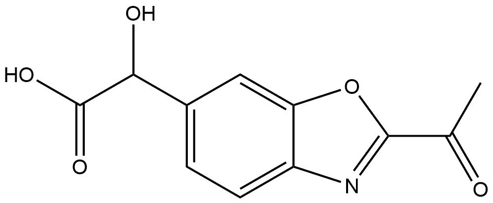 2-Acetyl-6-(carboxy(hydroxy)methyl)benzo[d]oxazole Struktur