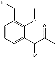 1-Bromo-1-(3-(bromomethyl)-2-(methylthio)phenyl)propan-2-one 结构式