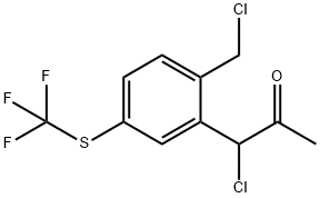 1-Chloro-1-(2-(chloromethyl)-5-(trifluoromethylthio)phenyl)propan-2-one Structure