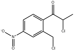 2-Chloro-1-(2-(chloromethyl)-4-nitrophenyl)propan-1-one 结构式