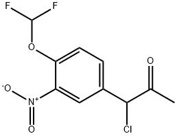 1-Chloro-1-(4-(difluoromethoxy)-3-nitrophenyl)propan-2-one Structure