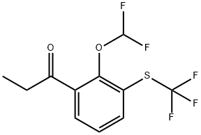 1-(2-(Difluoromethoxy)-3-(trifluoromethylthio)phenyl)propan-1-one Struktur