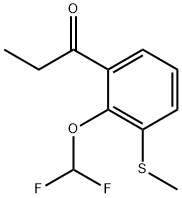 1-(2-(Difluoromethoxy)-3-(methylthio)phenyl)propan-1-one Structure