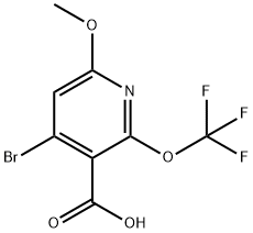 4-Bromo-6-methoxy-2-(trifluoromethoxy)pyridine-3-carboxylic acid 结构式