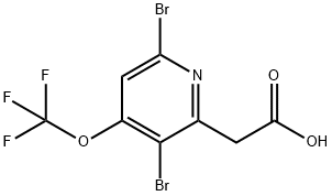 3,6-Dibromo-4-(trifluoromethoxy)pyridine-2-acetic acid,1803903-47-0,结构式