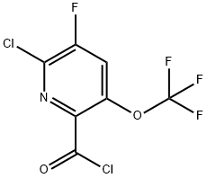 2-Chloro-3-fluoro-5-(trifluoromethoxy)pyridine-6-carbonyl chloride 结构式