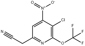 3-Chloro-4-nitro-2-(trifluoromethoxy)pyridine-6-acetonitrile 结构式