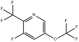 3-Fluoro-5-(trifluoromethoxy)-2-(trifluoromethyl)pyridine 结构式