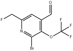 2-Bromo-6-(fluoromethyl)-3-(trifluoromethoxy)pyridine-4-carboxaldehyde Struktur