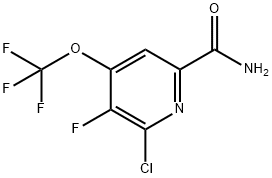 2-Chloro-3-fluoro-4-(trifluoromethoxy)pyridine-6-carboxamide 结构式