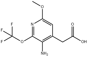 3-Amino-6-methoxy-2-(trifluoromethoxy)pyridine-4-acetic acid Structure