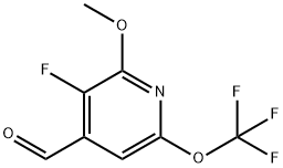 3-Fluoro-2-methoxy-6-(trifluoromethoxy)pyridine-4-carboxaldehyde 结构式