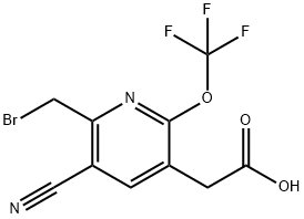 2-(Bromomethyl)-3-cyano-6-(trifluoromethoxy)pyridine-5-acetic acid Structure