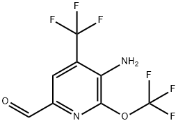 3-Amino-2-(trifluoromethoxy)-4-(trifluoromethyl)pyridine-6-carboxaldehyde,1803948-13-1,结构式