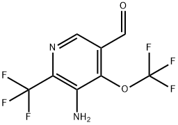 3-Amino-4-(trifluoromethoxy)-2-(trifluoromethyl)pyridine-5-carboxaldehyde 结构式