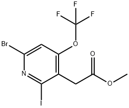 Methyl 6-bromo-2-iodo-4-(trifluoromethoxy)pyridine-3-acetate Structure