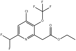 Ethyl 4-chloro-6-(difluoromethyl)-3-(trifluoromethoxy)pyridine-2-acetate 结构式