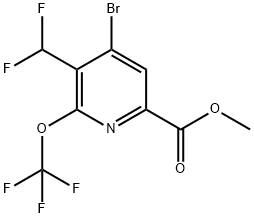 Methyl 4-bromo-3-(difluoromethyl)-2-(trifluoromethoxy)pyridine-6-carboxylate Structure