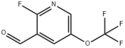 2-Fluoro-5-(trifluoromethoxy)pyridine-3-carboxaldehyde 化学構造式