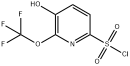 3-Hydroxy-2-(trifluoromethoxy)pyridine-6-sulfonyl chloride 结构式