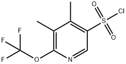 3,4-Dimethyl-2-(trifluoromethoxy)pyridine-5-sulfonyl chloride,1803977-30-1,结构式