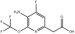 3-Amino-4-fluoro-2-(trifluoromethoxy)pyridine-6-acetic acid 结构式