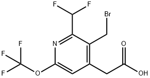 3-(Bromomethyl)-2-(difluoromethyl)-6-(trifluoromethoxy)pyridine-4-acetic acid Structure