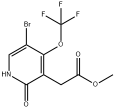 Methyl 5-bromo-2-hydroxy-4-(trifluoromethoxy)pyridine-3-acetate 结构式