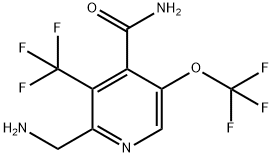 2-(Aminomethyl)-5-(trifluoromethoxy)-3-(trifluoromethyl)pyridine-4-carboxamide 化学構造式