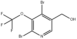 2,4-Dibromo-3-(trifluoromethoxy)pyridine-5-methanol,1804023-85-5,结构式