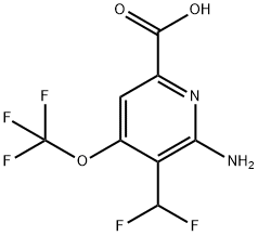 2-Amino-3-(difluoromethyl)-4-(trifluoromethoxy)pyridine-6-carboxylic acid Structure