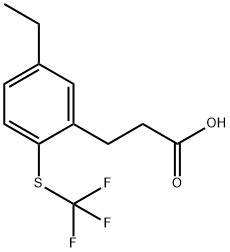 3-(5-Ethyl-2-(trifluoromethylthio)phenyl)propanoic acid,1804047-97-9,结构式