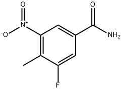 3-氟-4-甲基-5-硝基苯甲酰胺, 1804054-81-6, 结构式