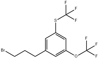 1-(3-Bromopropyl)-3-(trifluoromethoxy)-5-(trifluoromethylthio)benzene 化学構造式