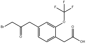 4-(3-Bromo-2-oxopropyl)-2-(trifluoromethoxy)phenylacetic acid 结构式