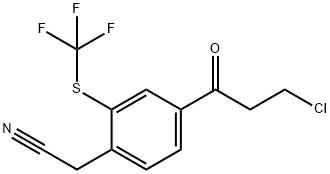 4-(3-Chloropropanoyl)-2-(trifluoromethylthio)phenylacetonitrile 结构式