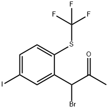 1-Bromo-1-(5-iodo-2-(trifluoromethylthio)phenyl)propan-2-one Struktur