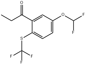 1-(5-(Difluoromethoxy)-2-(trifluoromethylthio)phenyl)propan-1-one Structure